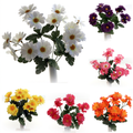 Artificial Daisy Flower Bush x6 in Assorted Colours