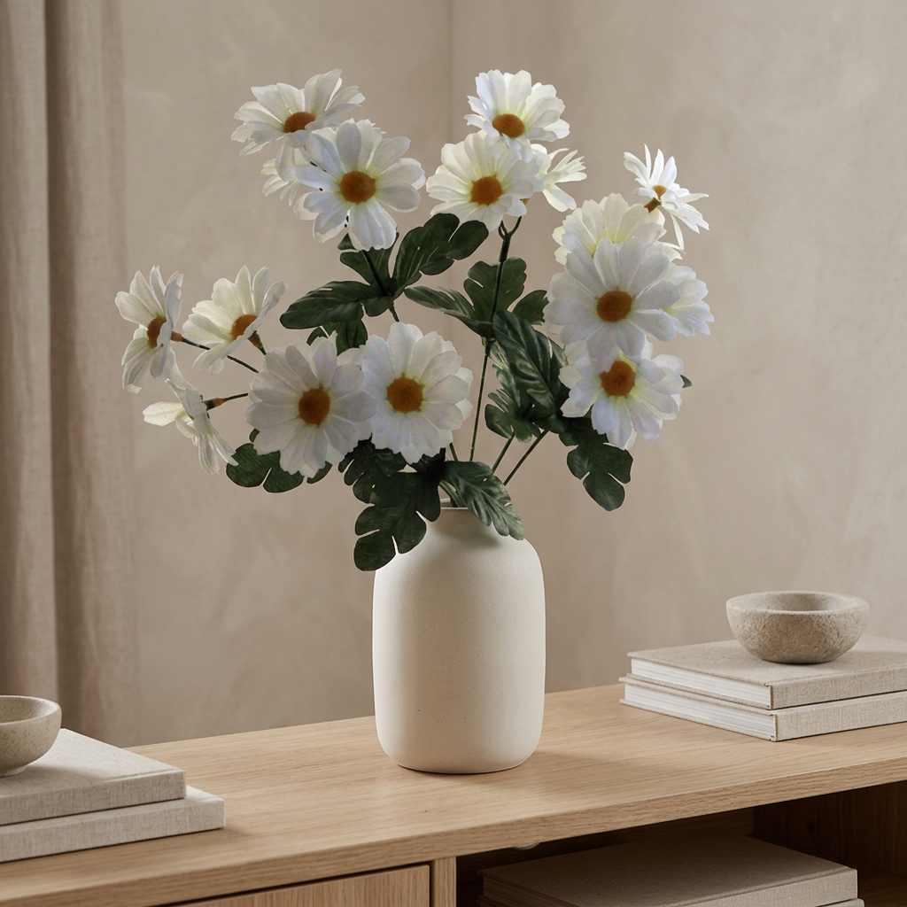 Artificial Daisy Flower Bush x6 in Assorted Colours