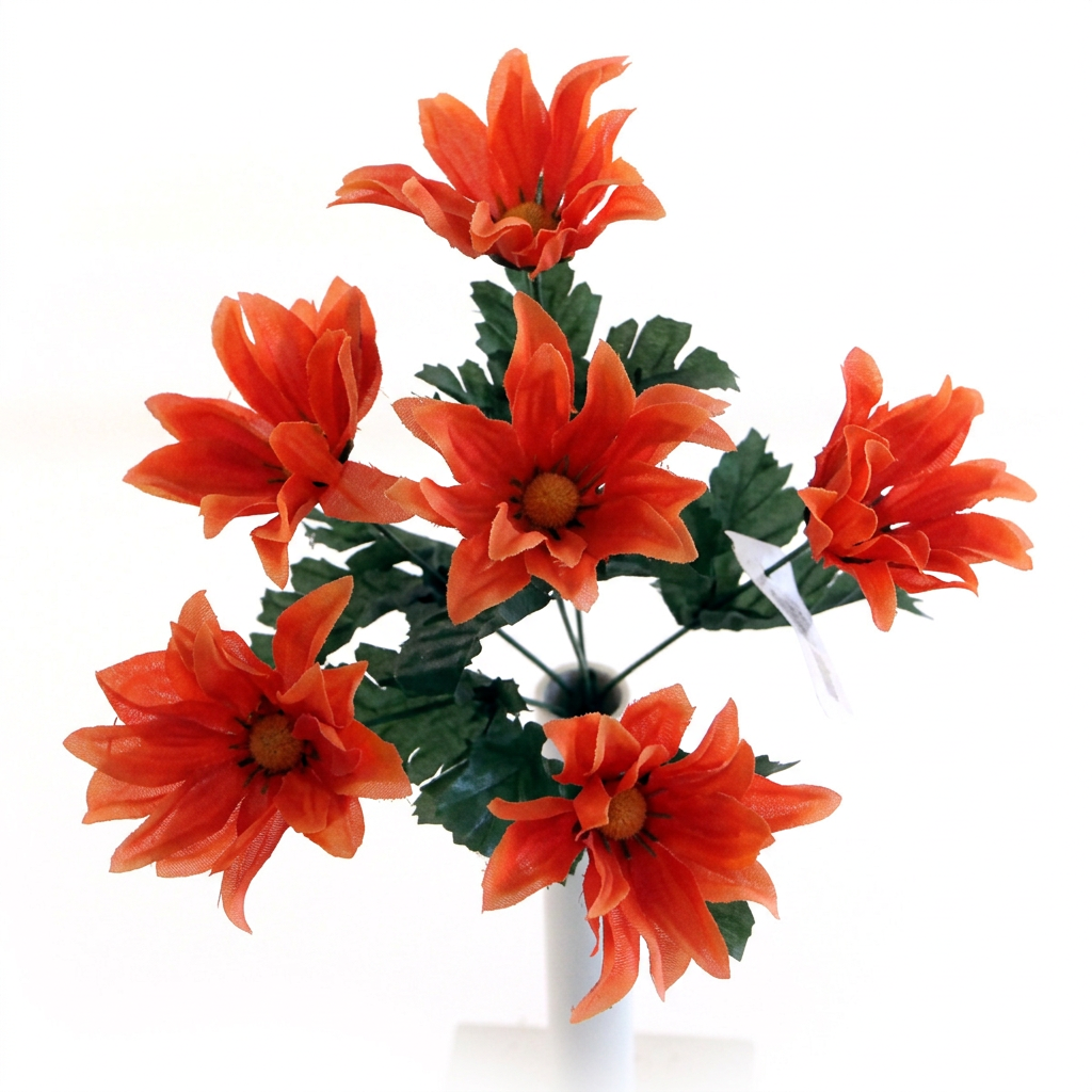Orange-red artificial daisy bush