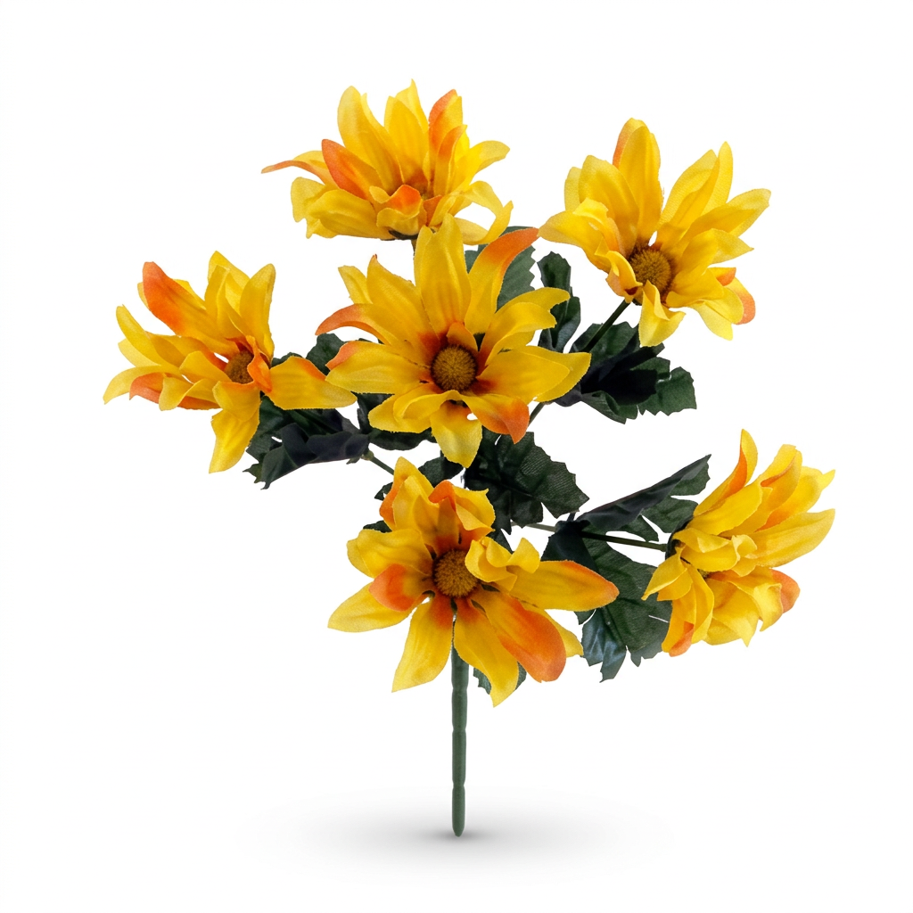 Yellow artificial daisy bush