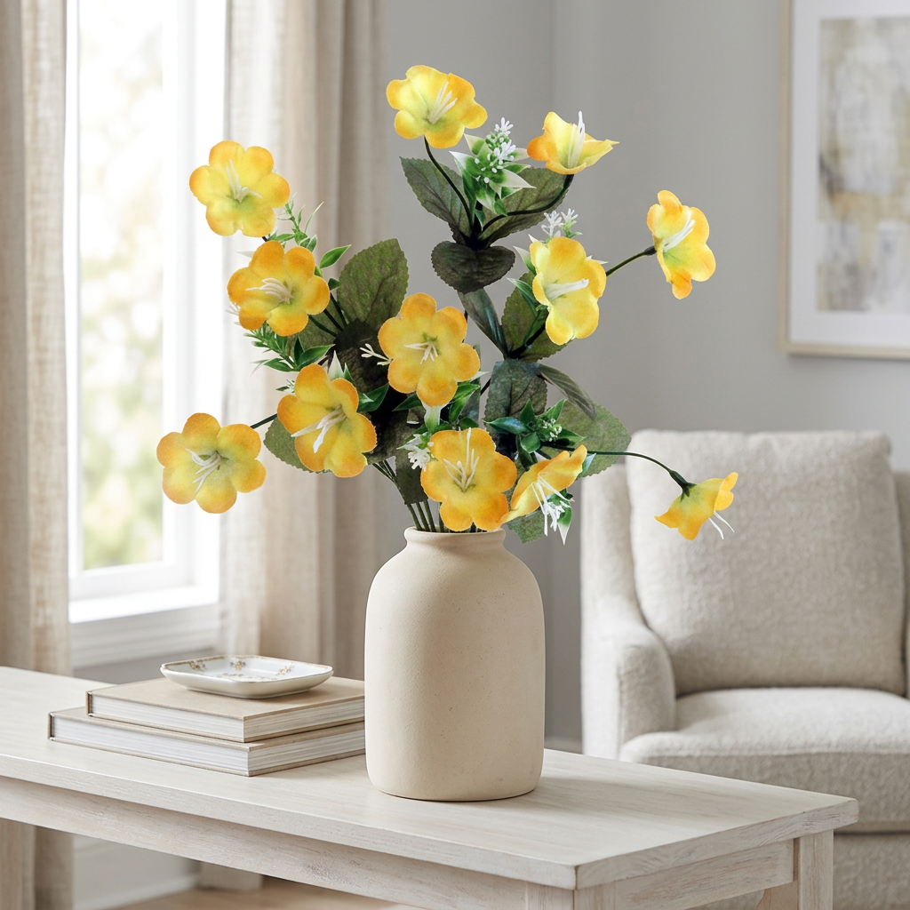 Artificial Wild Blossom Flower Bush x 6 in Assorted Colours