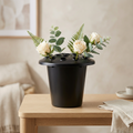 Black Flower Arranging Pot with Stem-Holder Lid