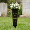 Black In Loving Memory Grave Vase