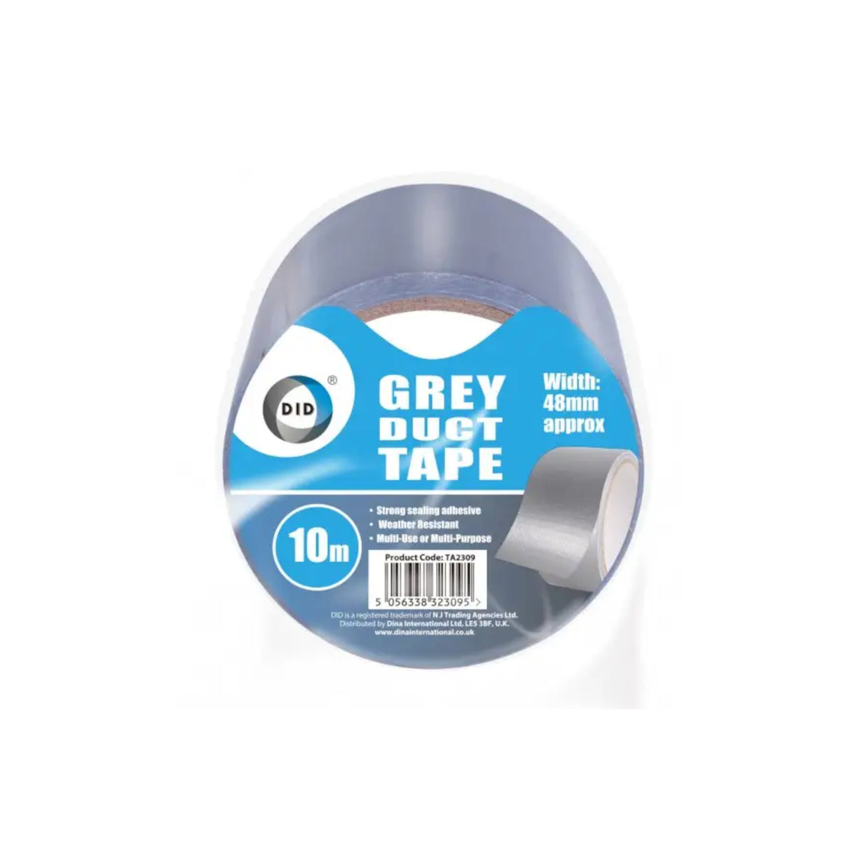 Grey Duct Tape - 10m x 48mm, Strong & Durable for DIY Projects