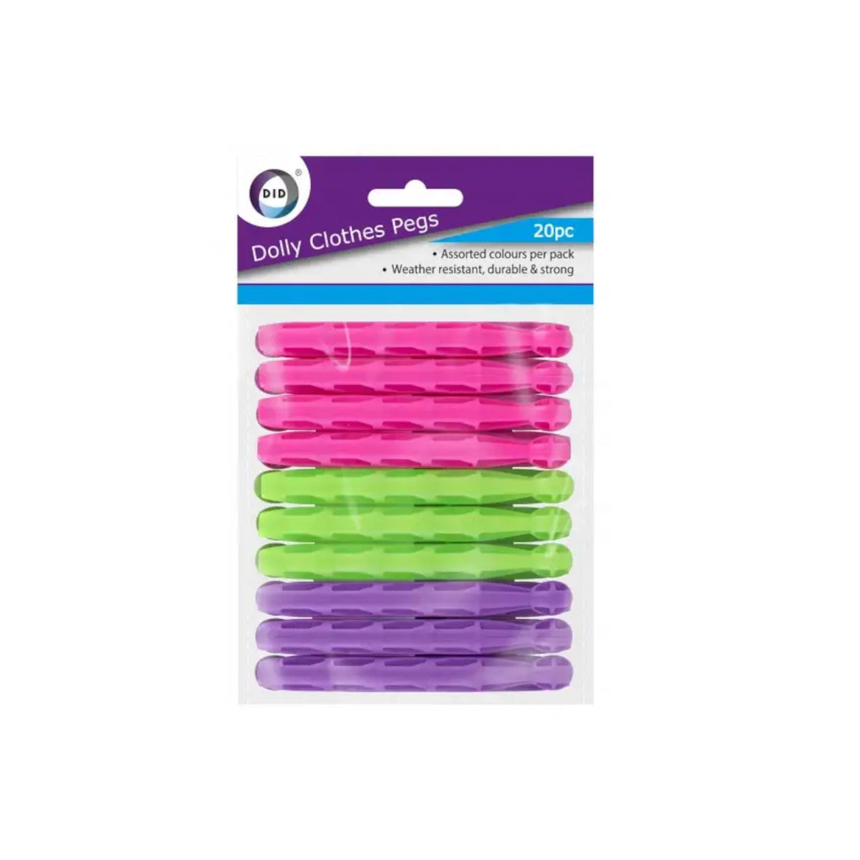 Dolly Clothes Pegs - 20 Pack for Hanging Laundry