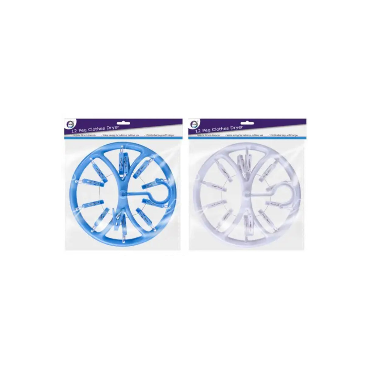 Peg Clothes Dryer - 12 Pack for Hanging Laundry