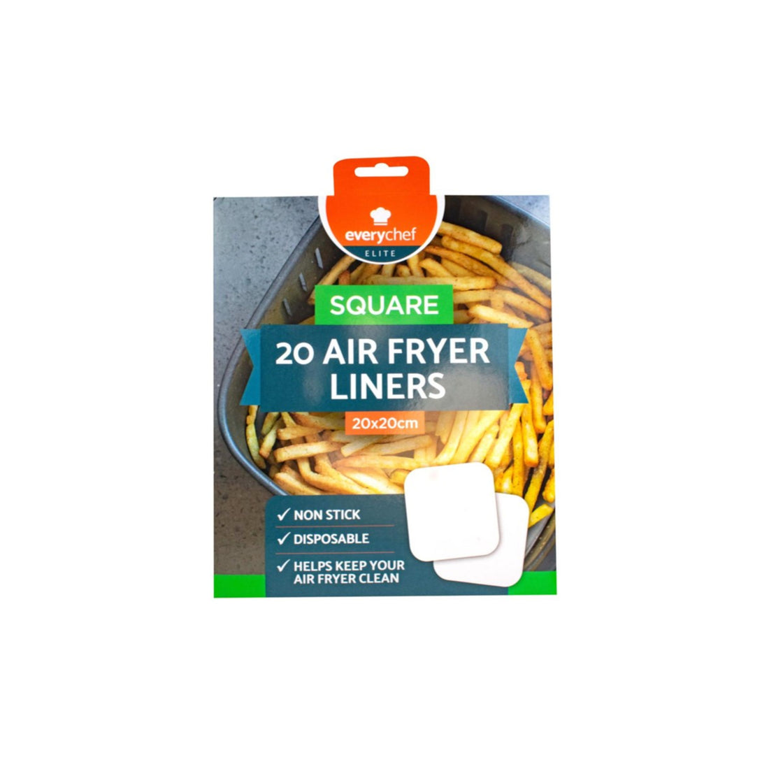 Square 20 Disposable Air Fryer Liners 20x20cm