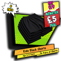 Kids Black Football Shorts 6 Pack Age 3-4 Years PE Sports
