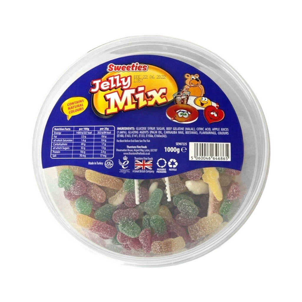 Sweeties Halal Jelly Mix Tub 1kg Latifs since 1956