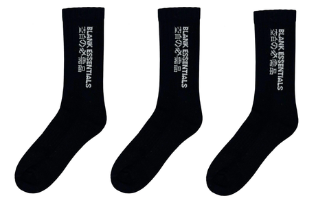 Blank Essentials Black Crew Socks 3 pair