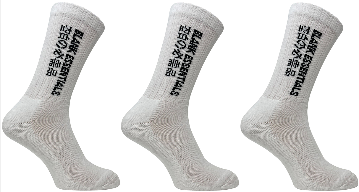 Blank Essentials White Crew Socks 3 pair