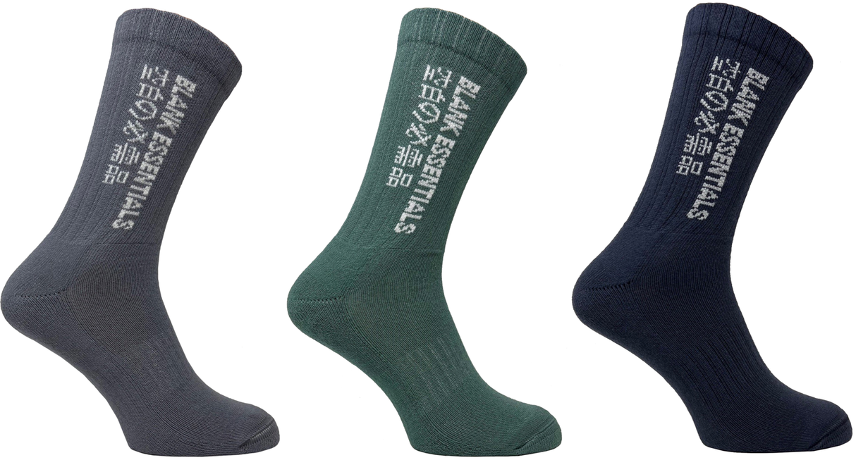 Blank Essentials Assorted Pack Crew Socks 3 pair