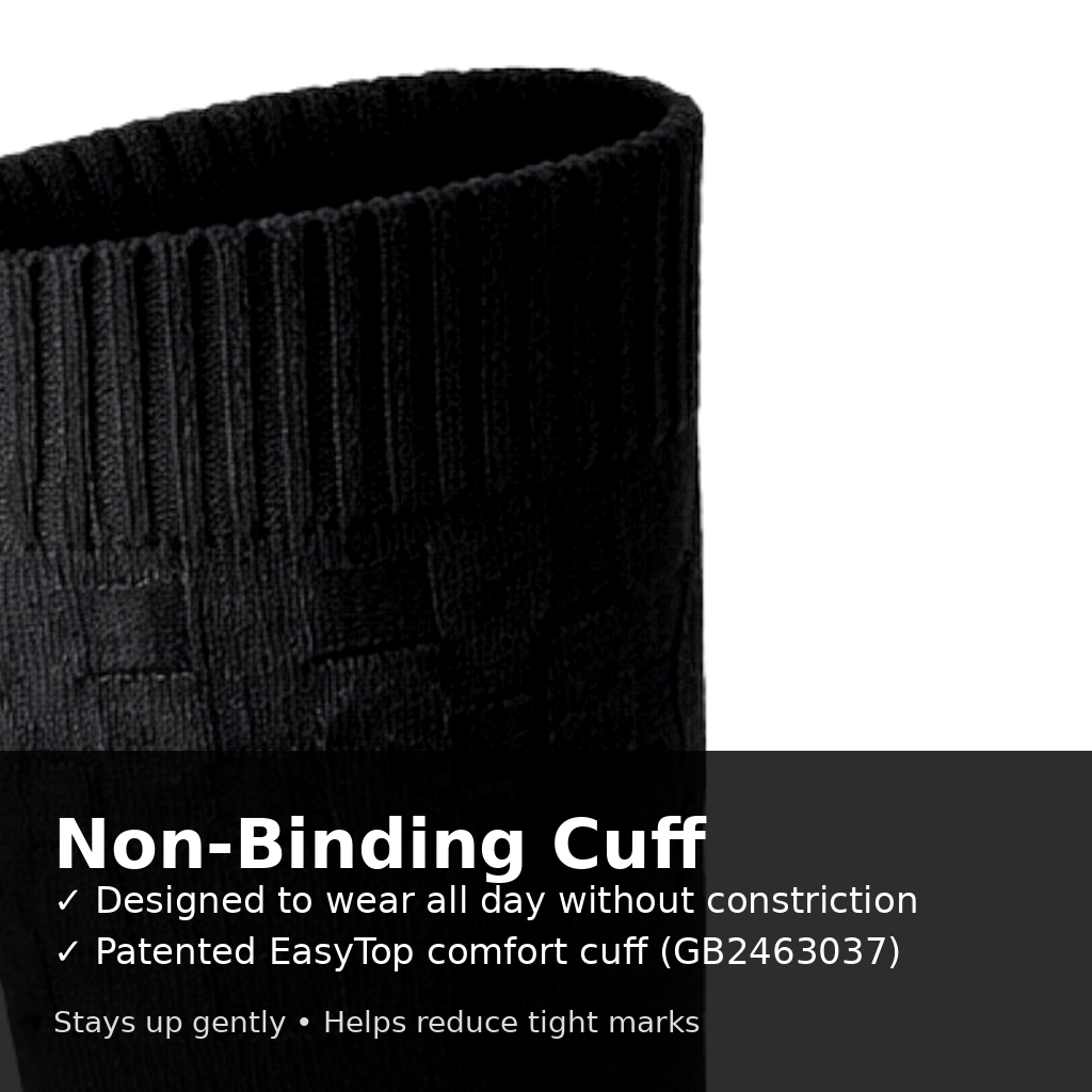 EasyTop Men’s Bamboo & Organic Cotton Diabetic Socks – Black (3 Pack, UK 7–11)