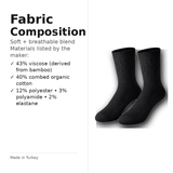 EasyTop Men’s Bamboo & Organic Cotton Diabetic Socks – Black (3 Pack, UK 7–11)