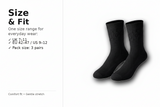EasyTop Men’s Bamboo & Organic Cotton Diabetic Socks – Black (3 Pack, UK 7–11)