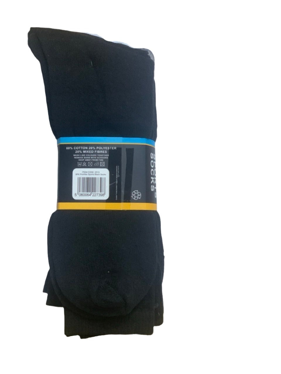 Men's Sport Socks Black 5 Pack