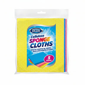 Dlux Cellulose Sponge Cloths 5 Pack