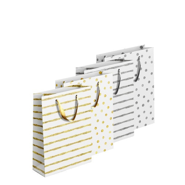 Gold & Silver Patterned Gift Bag Medium