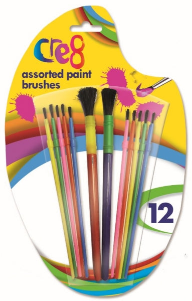 Assorted Paint Brushes 12 Pack