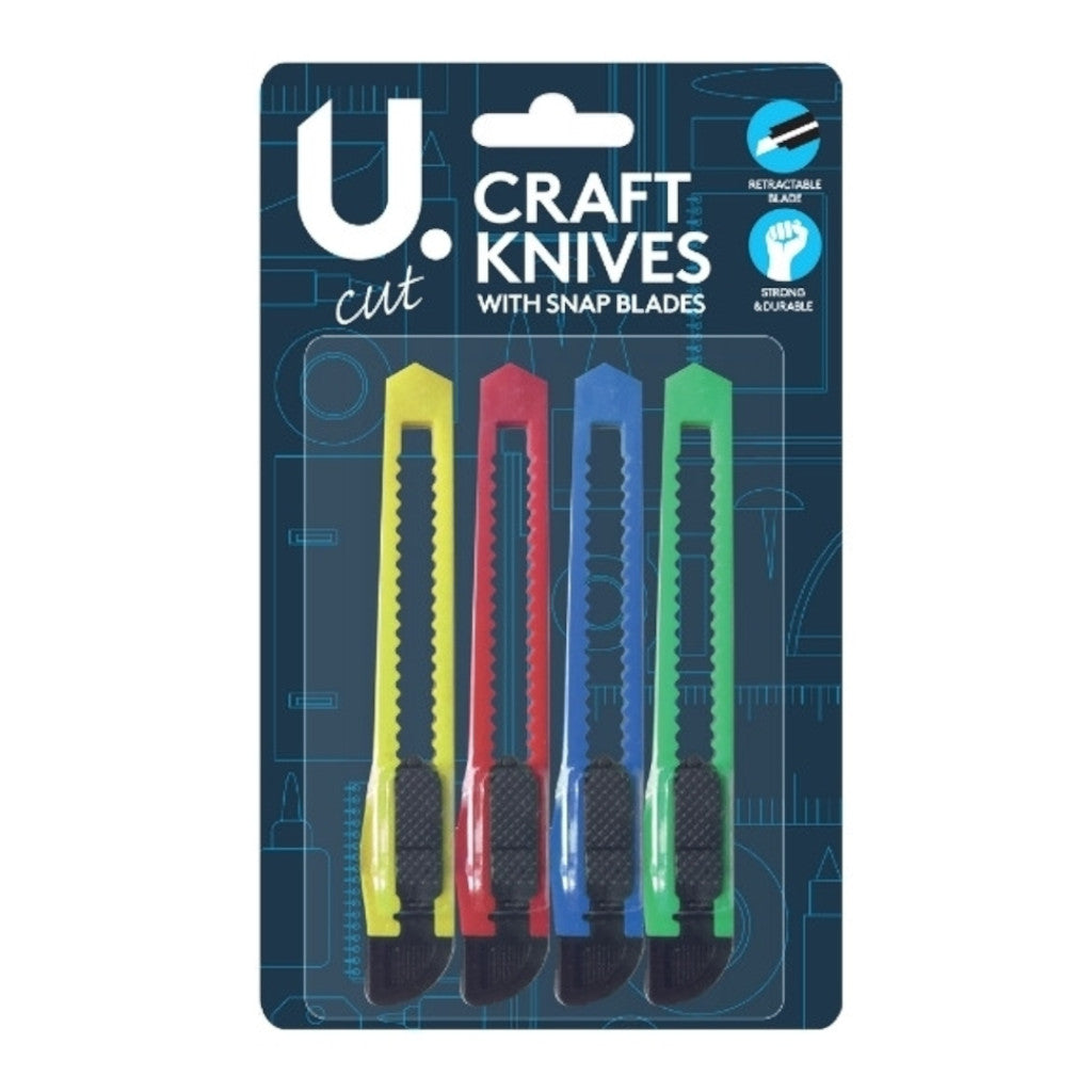 Craft Knives with Snap Blades | 4 Pack