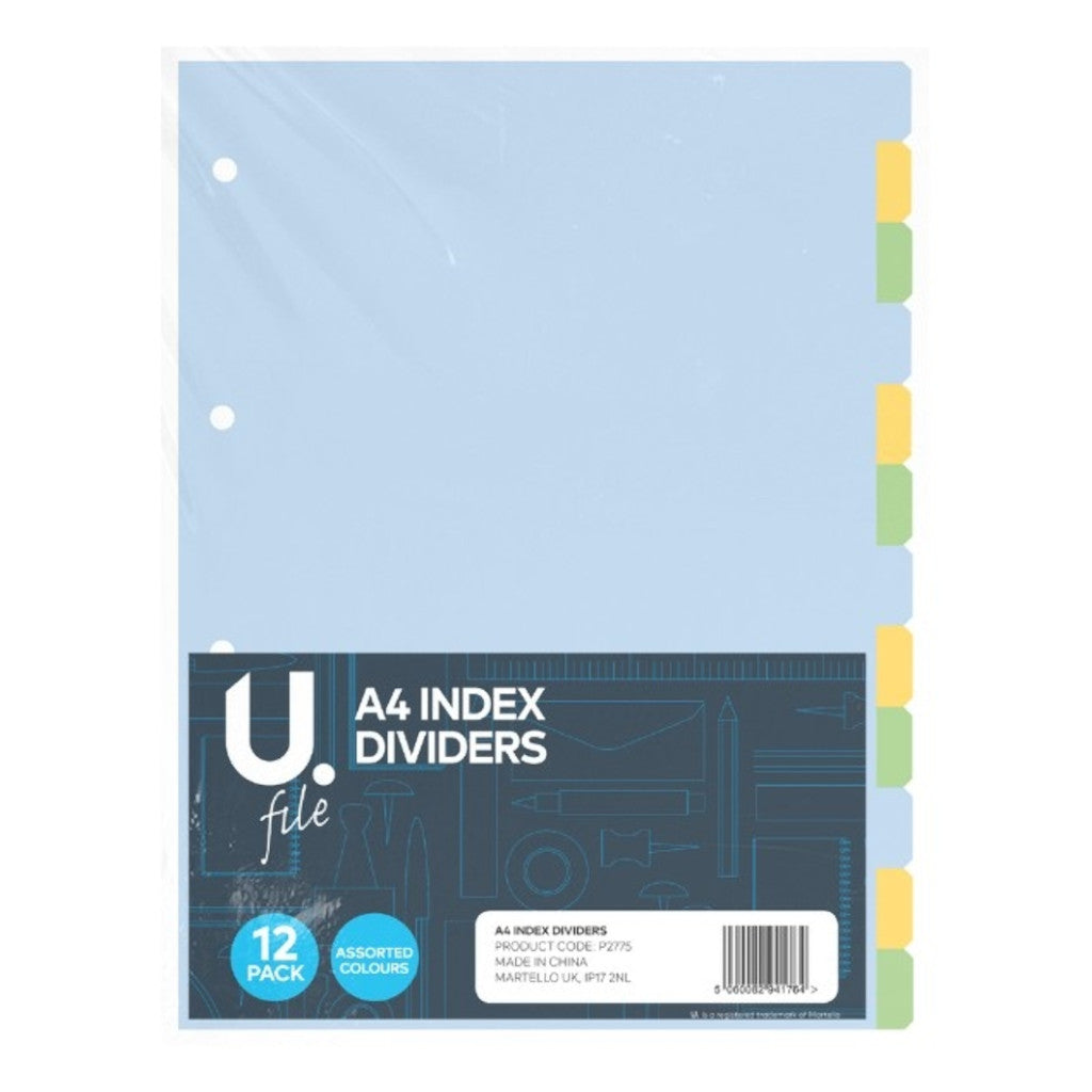 A4 Index Dividers | 12 Pack