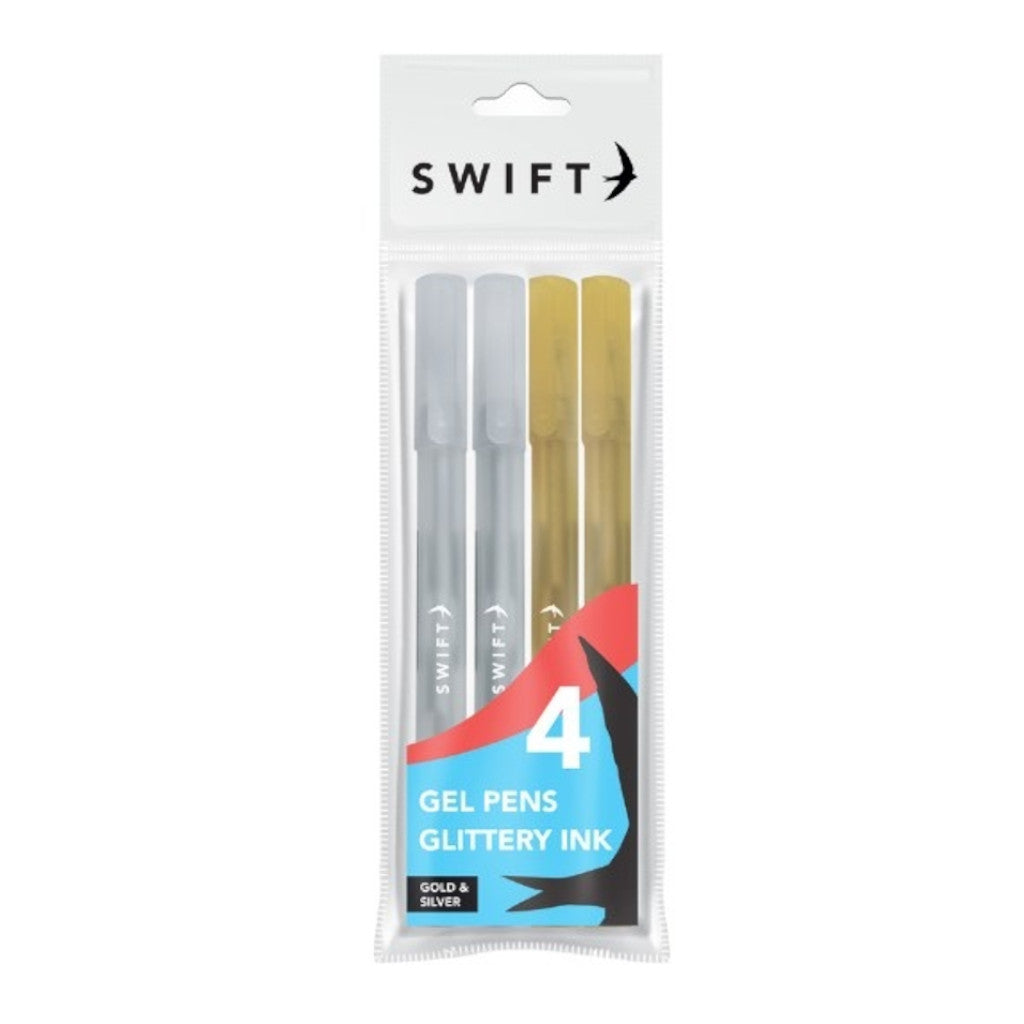 Gold &amp; Silver Glitter Gel Pens | 4 Pack