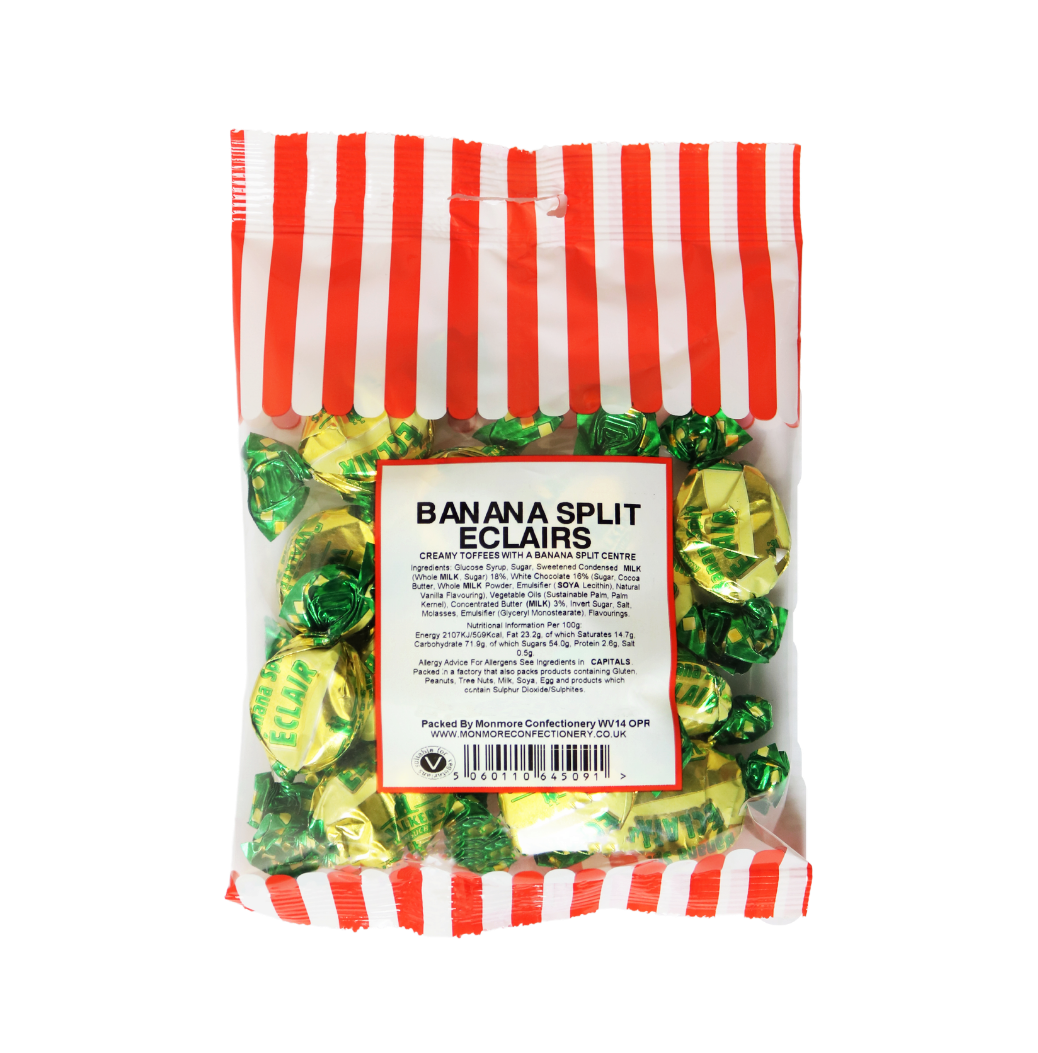 Walkers Banana Split Eclairs Toffee 80g