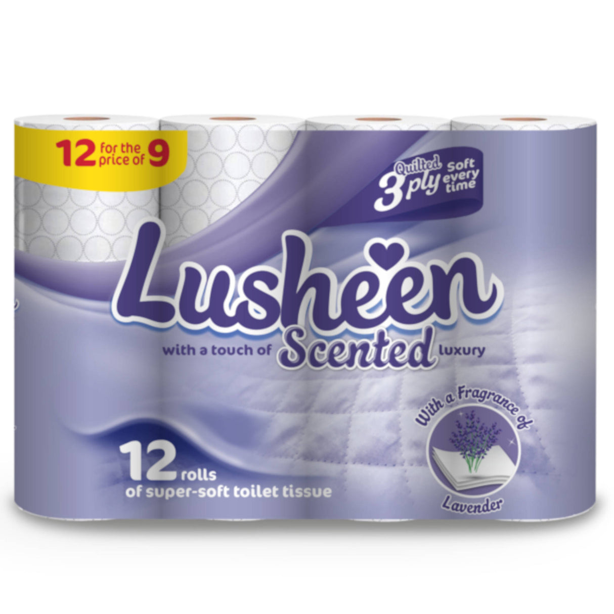 Lusheen Lavender Toilet Roll 3ply 12 Pack
