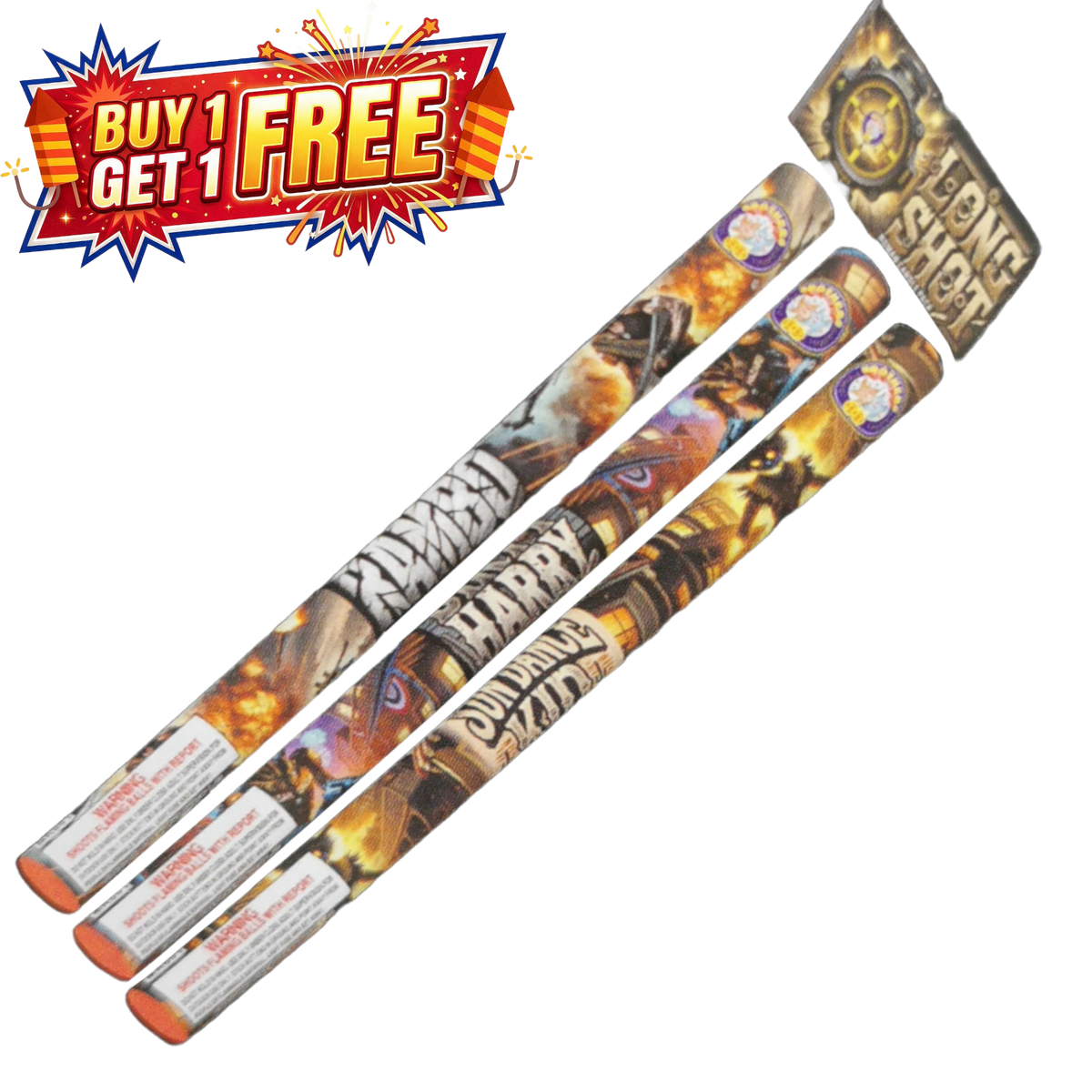 Long Shot 5 Shot |3 Piece Roman Candles