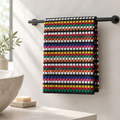 Multi Check Hand Towel Black