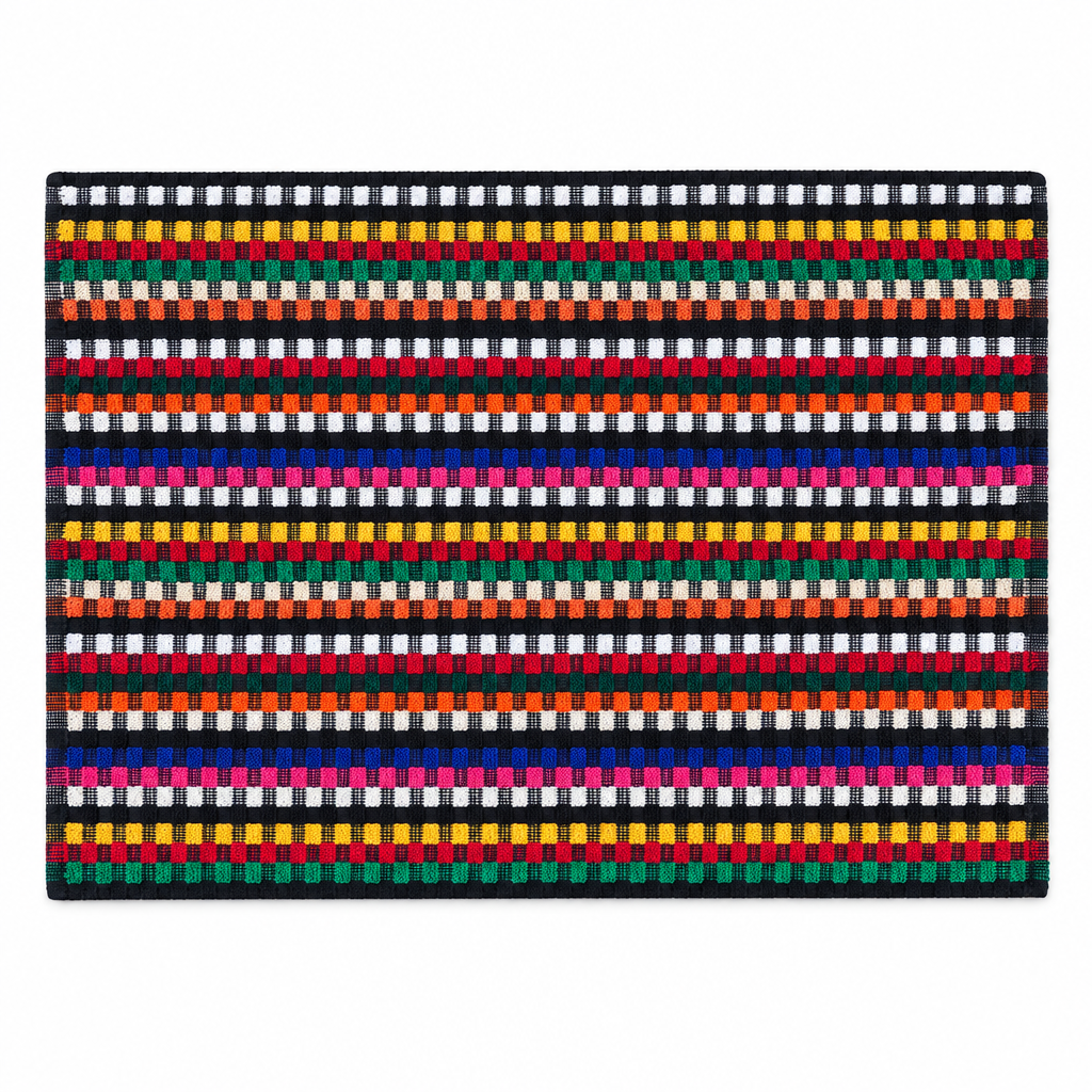 Multi Check Hand Towel Black