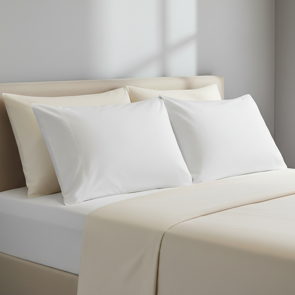2 Pack Microfibre Pillowcases White 50x75cm