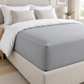 King Size Extra Deep Microfibre Fitted Sheet Silver 150x200+32cm