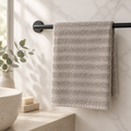 Ribbed Hand Towel Taupe 45x85cm