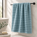 Ribbed Bath Sheet Soft Teal