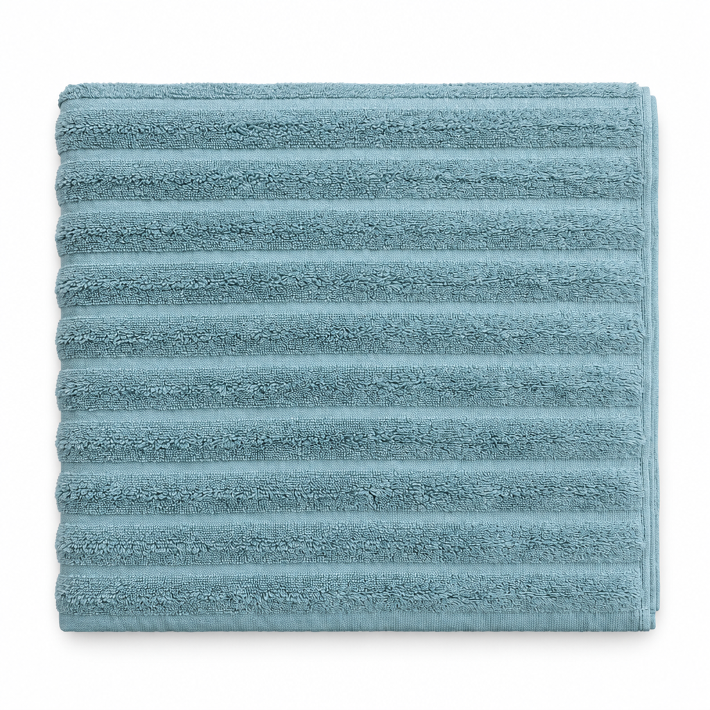 Ribbed Bath Sheet Soft Teal