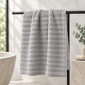 Ribbed Bath Sheet Light Grey