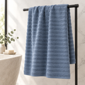 Ribbed Bath Sheet Maison Blue