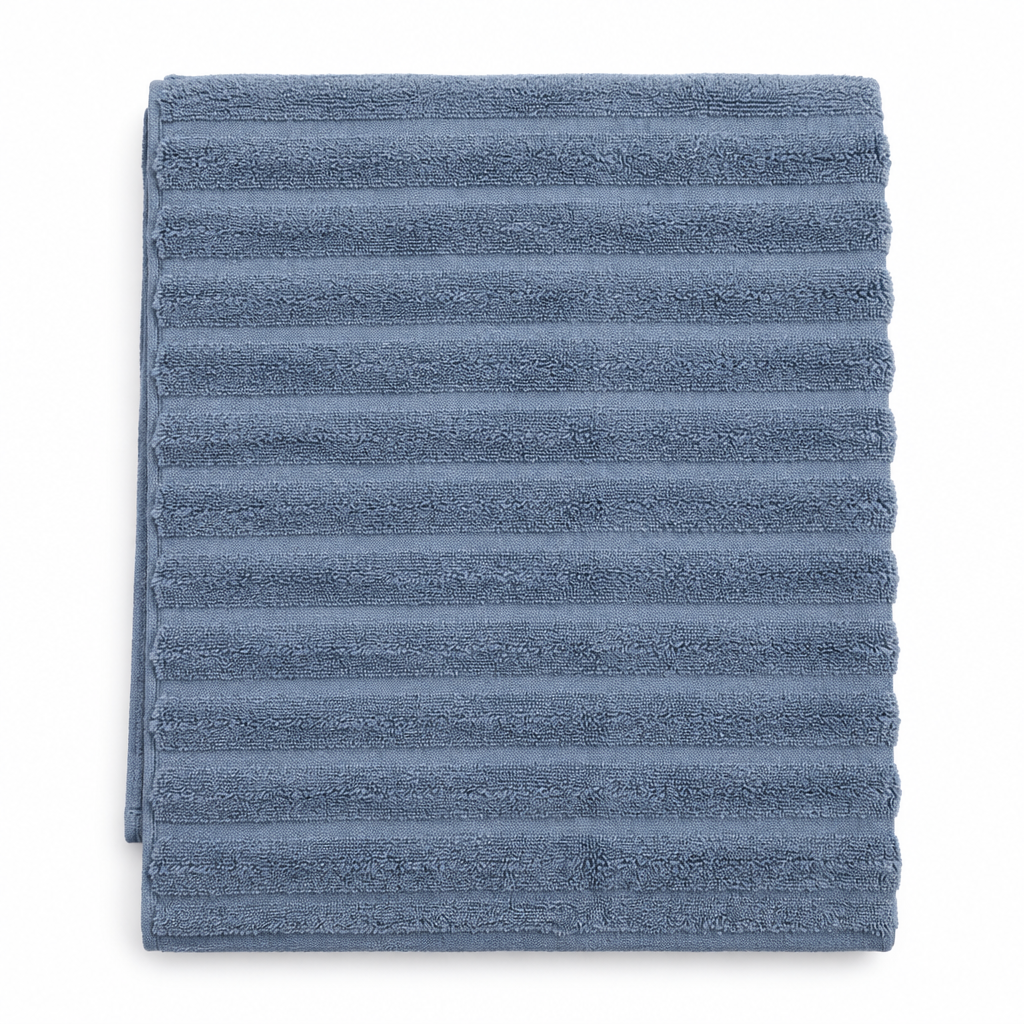 Ribbed Bath Sheet Maison Blue
