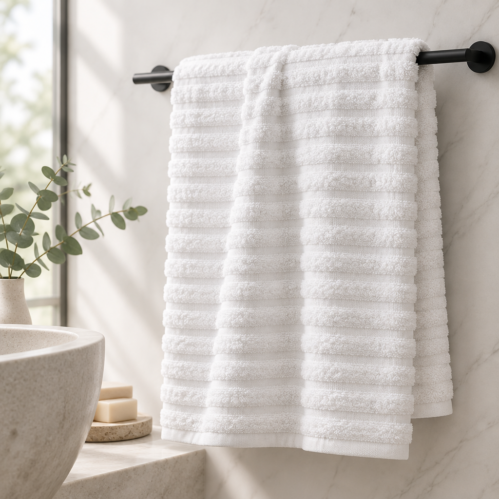 Ribbed Bath Sheet White