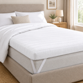 4 Inch Double Mattress Topper 137x190cm Microfibre Quilted with Elastic Straps