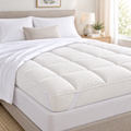 4 Inch Deep Mattress Topper King Size 150x200cm Microfibre Quilted with Straps