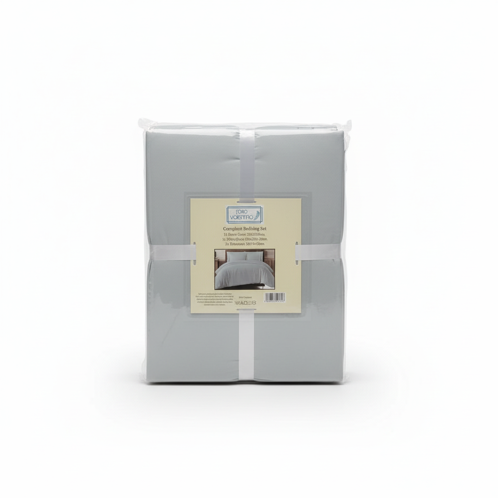 Microfibre Complete Bed Set Grey/Silver King