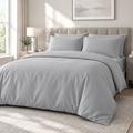 Silver King Size Microfibre Complete Bedding Set