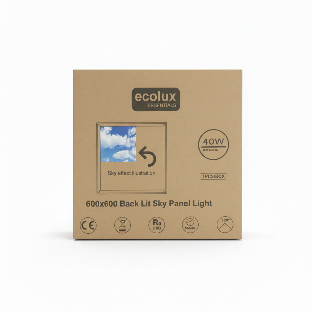 40W LED Sky Panel Light 600x600 Backlit Cloud Ceiling Panel 4000K 4000lm