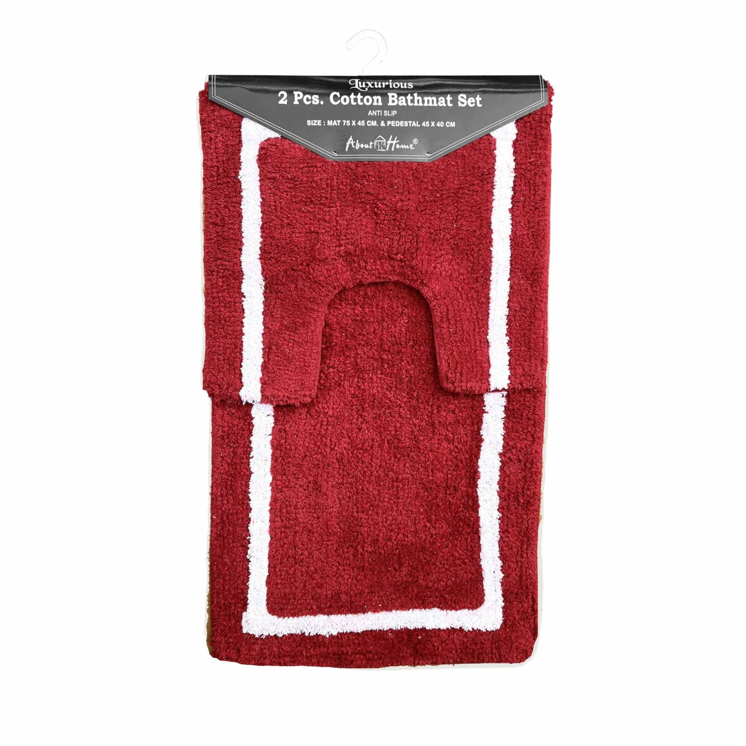 Cotton Bathmat Set | Red | 2 Pack