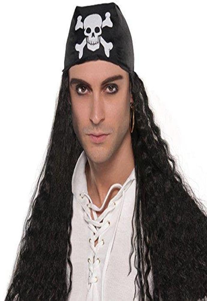 Amscan 841743-55 Black Pirate Bandana Wig