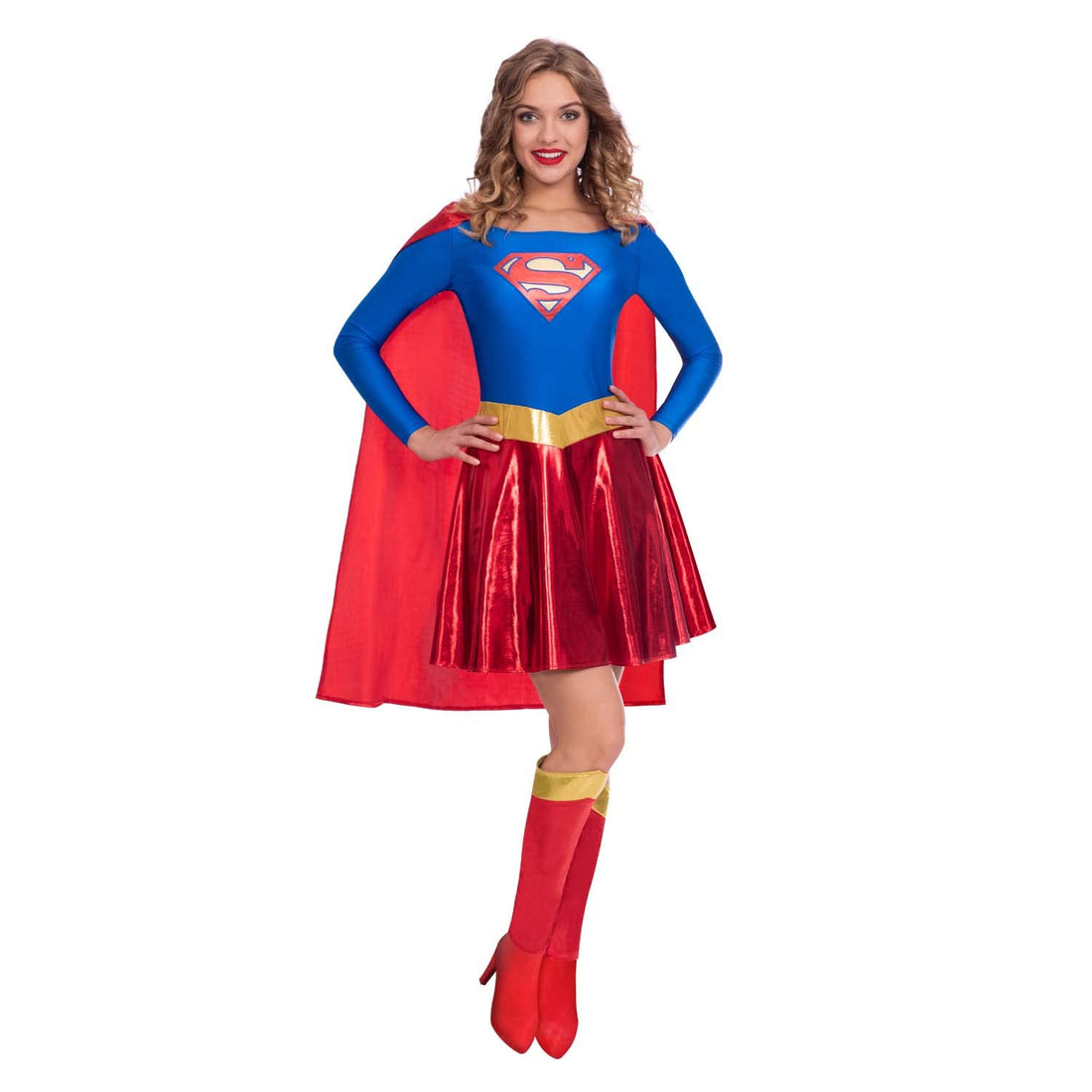 amscan 9906150 Ladies Warner Bros Supergirl Classic Fancy Dress Superhero Costume (UK Dress 10-12)