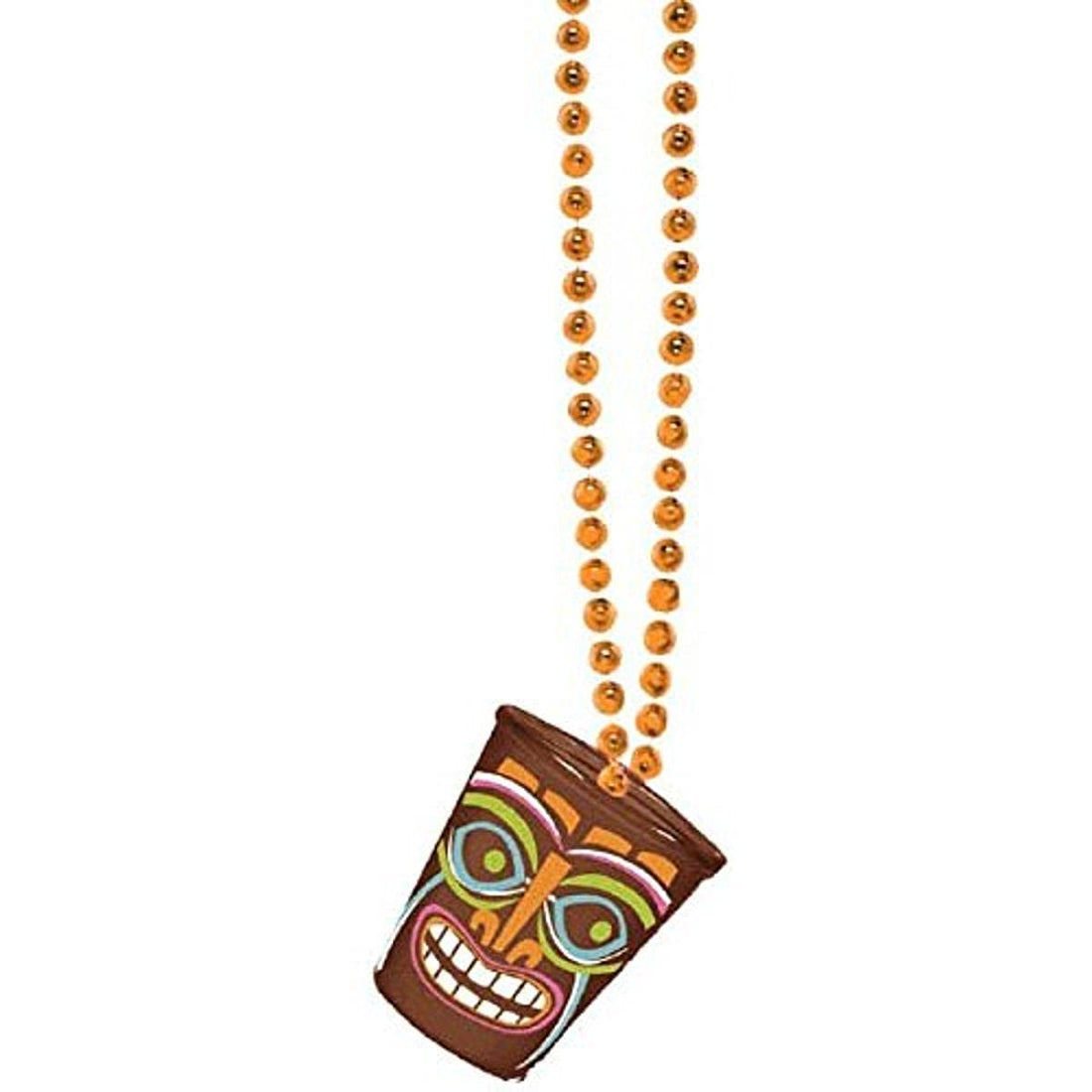 Amscan Hawaiian Tiki Shot Glass Necklace-1pc, Multicolor, 1 Count (Pack of 1)