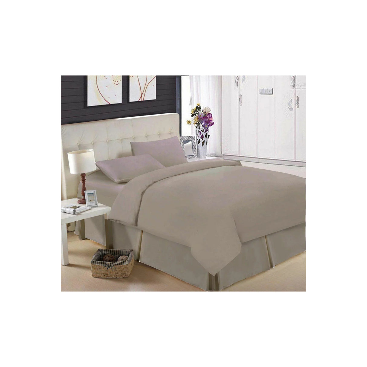 Adam Home 100% Egyptian Cotton Double Duvet Set T200 Stone